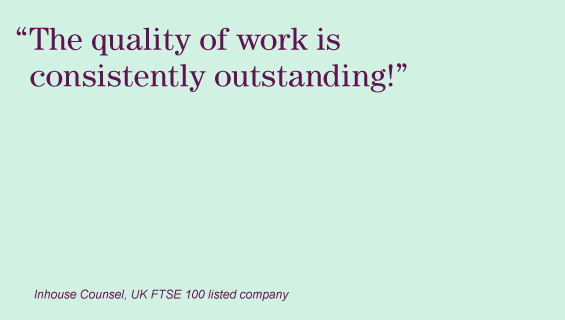 “The quality of work is consistently outstanding!”